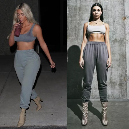 Kim Kardashian chandal Yeezy / Outfit Missguided