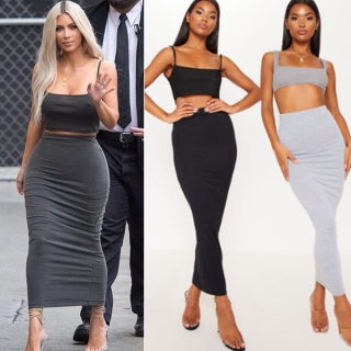 Kim Kardashian vestida de Yeezy / Outfit Pretty Little Things